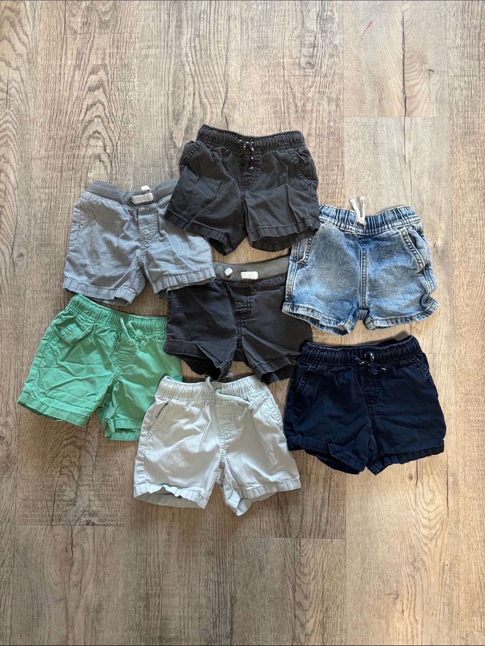 Cat & Jack Kids 7-Pack Shorts in Gray, Navy, Light Blue, Denim